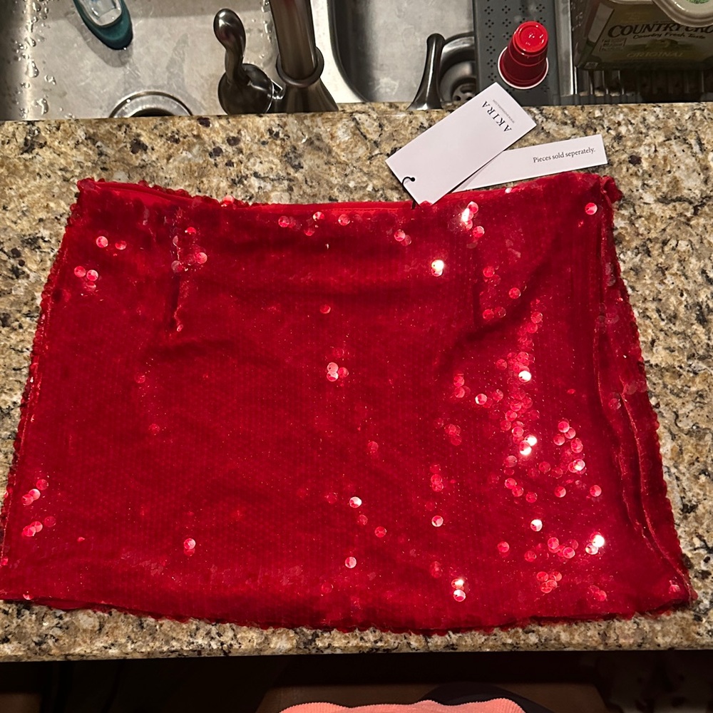 Akira Sparkling Red Mini Skirt